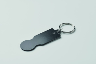 Logotrade kampanjprodukter bild: Nyckelring + kundvagnsmynt €1