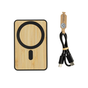 Logotrade presentreklam bild: Zen RCS plast 5000 mah 5W magnetisk powerbank i bambu