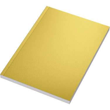 Logotrade profilreklam bild: Novella Austen A5 anteckningsbok med mjukt metallomslag – 100 ark