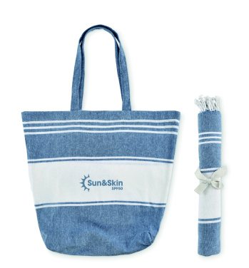 Logotrade profilreklam bild: Strandväska med hamamhandduk