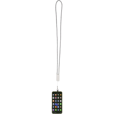 Logotrade reklamprodukter bild: Anser logoband för smartphone av återvunnen plast med inbyggd 5-i-1-kabel på 27 W