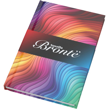 Logotrade profilprodukter bild: Novella Brontë glansig A5 anteckningsbok med hårt omslag , 100 ark